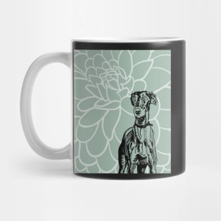 Boho Greyhound and Flower Mug